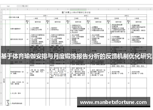 基于体育瑜伽安排与月度锻炼报告分析的反馈机制优化研究